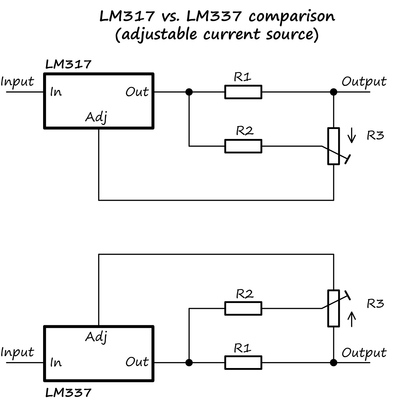 LM317 adjustable current source/regulator